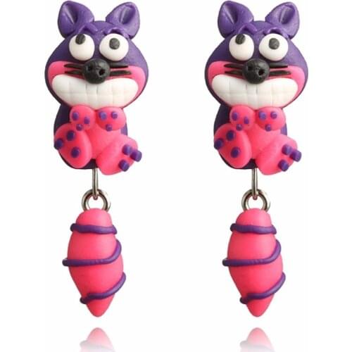 TTPAIAI 30 Brand Handmade Polymer Clay Cute Cat Stud Earrings For Women Fashion 3d Animal Earrings Girls Kids Jewelry Gift