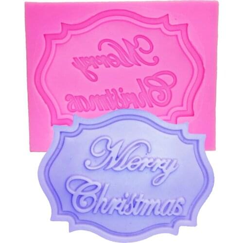 Merry Christmas Letter form chocolate cake decorating tools DIY fondant silicone mold used to easily create poured sugar T0281