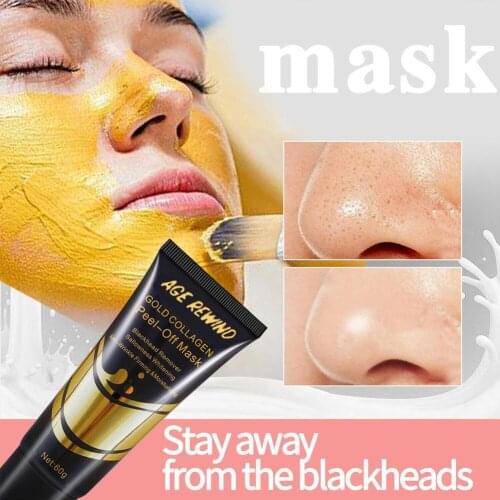 Unisex 24K Gold Blackhead Remover Tearing Face Mask care Cream Oil-control skin Shrink Treatment Whitening Acne Pore I8H7