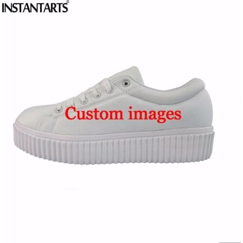 INSTANTARTS Woman Custom Images or Logo Flats Platform Shoes Womens Fashion Low Style Casual Creepers Shoes for Ladies Female
