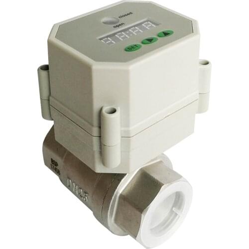 1'' Electric timer control valve SS304, AC110V-230V automatic on/off on time control electric valve for water control systems