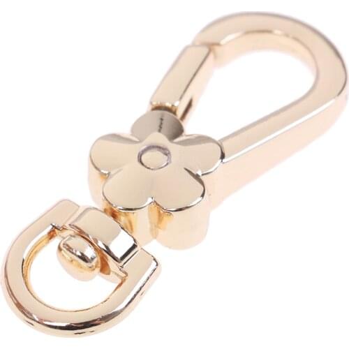 1pc Handbags Clasps Handle Flower Lobster Metal Clasps Swivel Trigger Clips Snap Hooks Bag Key Rings Keychains Bag Accessories