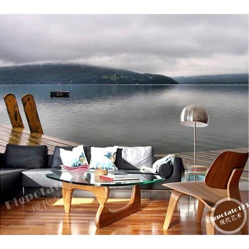 Custom 3D large murals,the lake quiet beautiful scenery , living room sofa TV wall bedroom background wall paper