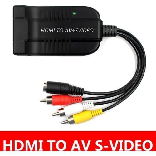 3RCA AV CVBS Composite S-Video to HDMI Converter AV S-Video to HDMI Adapter with micro cable