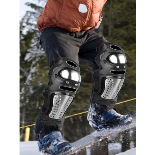 4Pcs/2Pcs Set Motorcycle Kneepad Stainless Steel Motor Elbow Knee Pad Motocross Racing Protective Gear Moto Protector Guards Kit