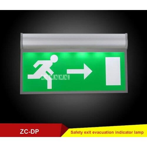5pcs/lot ZC-DP Acrylic Stop Sign Fire Emergency Lighting Fixtures Safety Exit Evacuation Indicator Lamp 110V/220V 3W 50-300cd/m2