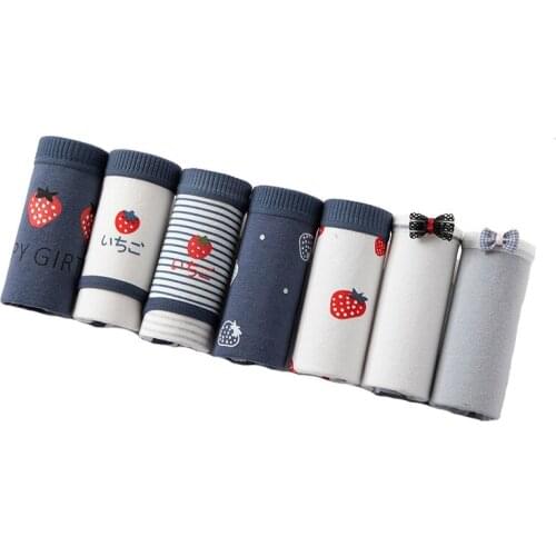 7 Pcs Underwear Women Plus Size Panties Girl Briefs Sexy Lingeries Calcinha Cotton Shorts Underpants Cute Panty Cueca Intimates