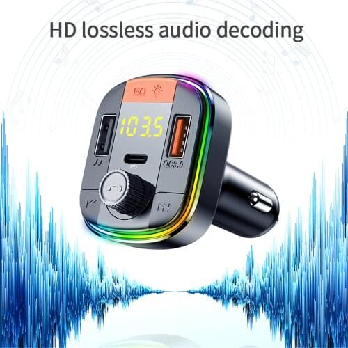 Car Bluetooth 5.0 Car Kit 2USB Quick Charger 3.1A MP3 Music Player Wireless Handsfree Audio Receiver FM Transmitter Modulator
