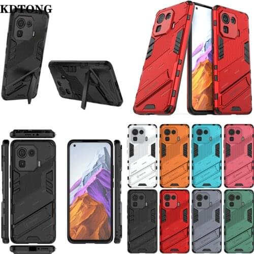 Armor Shockproof Phone Case for Xiaomi 11 Lite Pro Redmi Note 10 4G 5G Funda Hidden Kicksthand Capa TPU PC Magnetic Back Cover