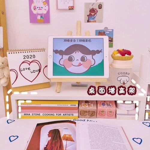 Hasahing Wooden Stand LED LCD Computer Monitor Riser Desktop Organizer Display Bracket Rack Wooden Monitor Shelf