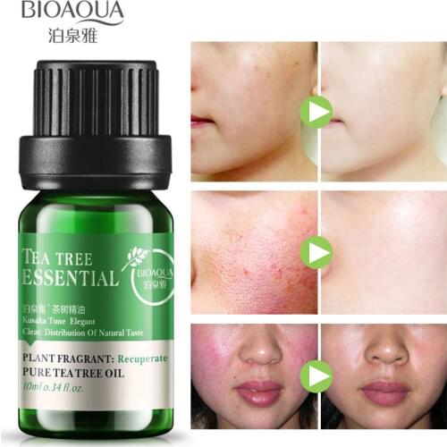 BIOAQUA Pure Tea Tree Essential Oil Acne Treatment Blackhead Remover Anti Pimple Scar Spots Facial Massage Oils Remove Melasma