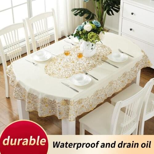 European Style PVC Table Cloth Waterproof Wedding Decoration Oil Proof Tablecloth Home Decor Kitchen Dining Table Printing Cover