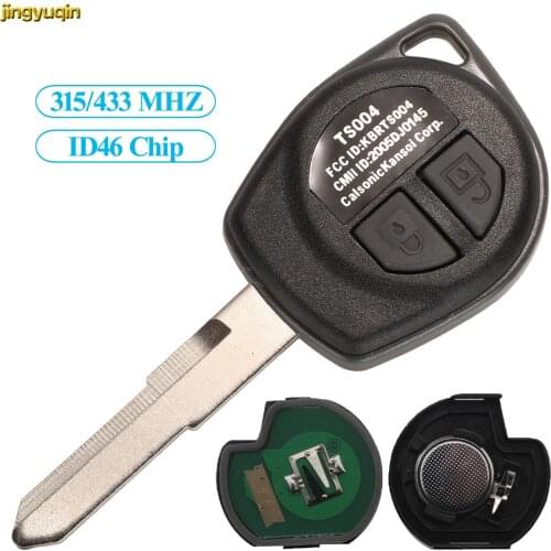 Jingyuqin Remote Car Key 315/433MHz ID46 Chip For SUZUKI ALTO SX4 SWIFT VITARA IGNIS JIMNY Splash KBRTS004 2 Buttons Entry Fob