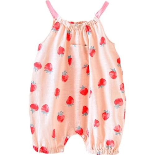 Baby Sling Jumpsuit Girls Boys Sleeveless Summer Cotton Rompers Newborn Backless Soft Climb Clothes 0-3 Yeas