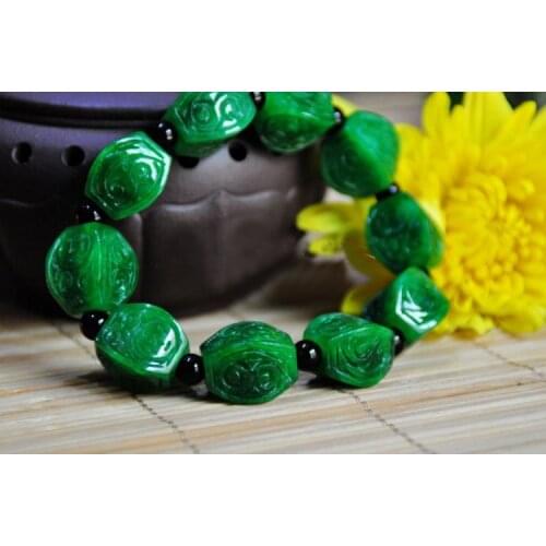 Beautiful green jade carved bracelet fashion jewelry bracelet gift for men and women wholesale
