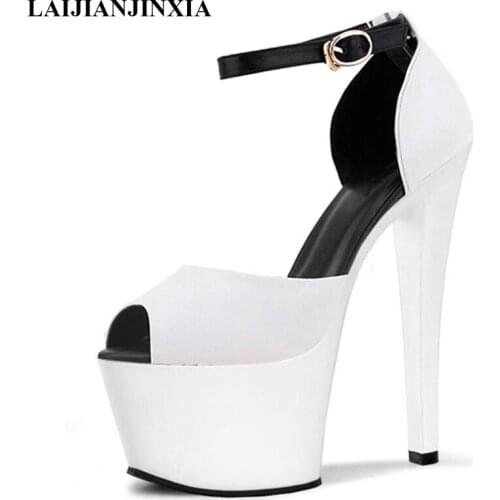 LAIJIANJINXIA New Sexy Womens High Heels Pole Dance Shoes Night Club Party Dancing Shoes Platform 17CM Thin Heels Sandals