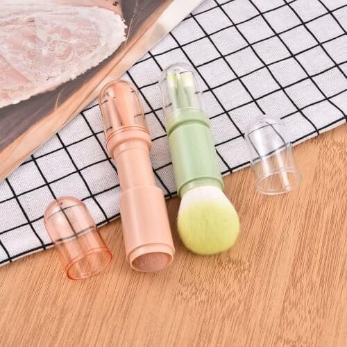 4 in 1 Face Makeup Brushes Set Retractable Telescopic Blush Eyeshadow Loose Powder Cosmetics Brush Beauty Tools Travel Portable