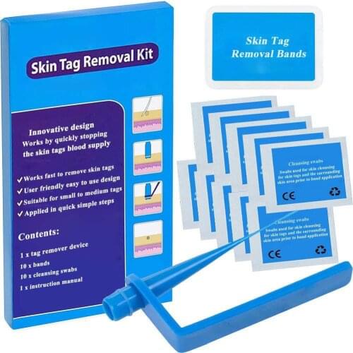 Medical Skin Tag Remover Kit Micro band Nevi Moles Removal Wart Treatment Tools With Clean Swabs For 4-6MM Skin Mole Wart Remove