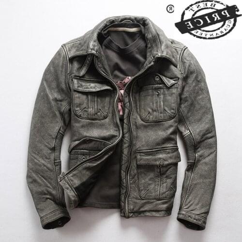 Real Leather 100% Coat Men Winter Clothes 2021 Streetwear Genuine Cow Leather Jackets Mens Leather Jacket Jaqueta 2a2a