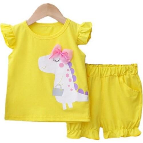 New Summer Baby Girl Clothes Suit Children Cartoon Vest Shorts 2Pcs/Sets Toddler Casual Costume Infant Clothing Kids Tracksuits