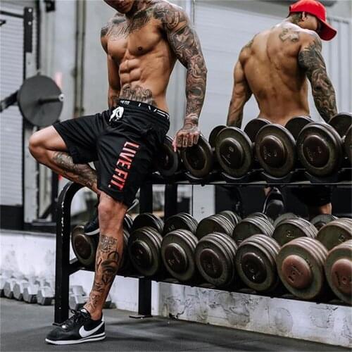 New Fitness Summer Loose Sports Shorts Leisure Running Basketball Training Mesh Quick-Drying Sweatpants Simple Live