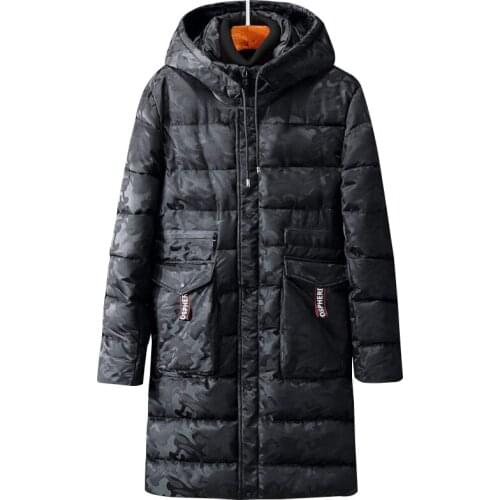 Thick coat men and women 8XL 9XL 10XL camouflage cotton thick warm coat long hooded coat black large size winter coat