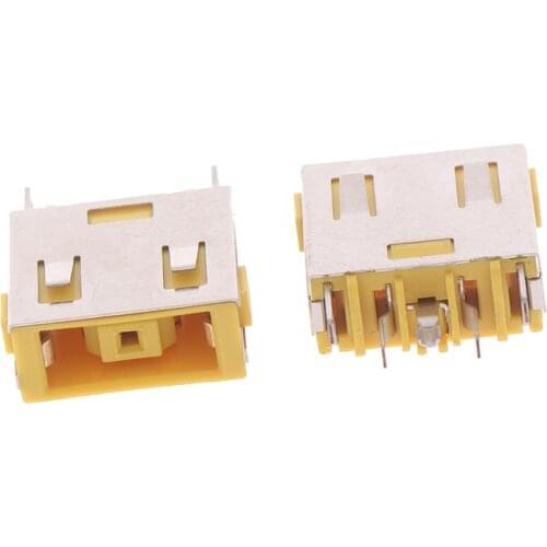 2pcs Yellow Laptop DC Power Jack Socket Connector For Lenovo G400 G405S G505 G490 G500 G505 Z501 2*1.5*0.7cm