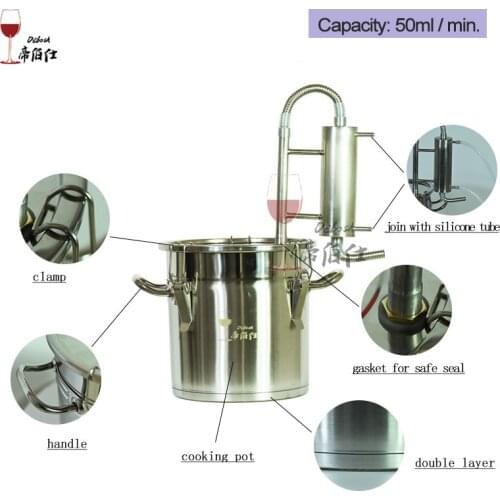 12L Moonshine Homebrew Distiller Beer Whisky Distilling Alcohol Wine Yeast Distillator for Home Brewing Used Wine Maker