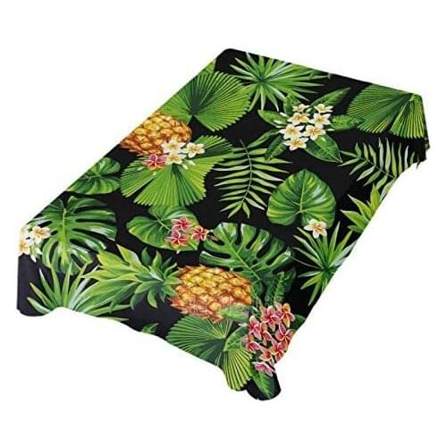 Pine Tropical Palm Leaf Flower Tablecloth Wrinkle Resistant Table Kitchen Party