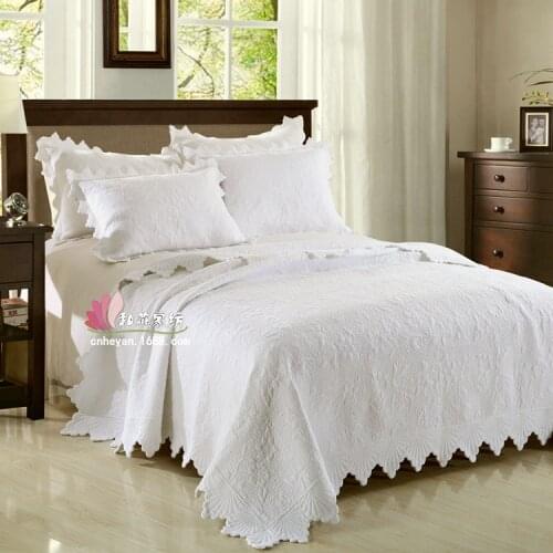 Cotton Quiltedtextiles Handmade Quilted Bed Cover Bed Sheet Three-Piece Set