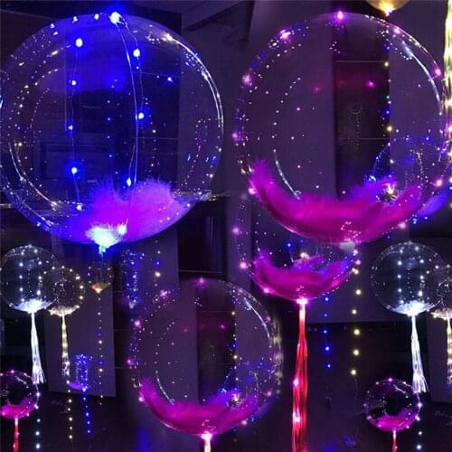 20 Inch Luminous Led Balloons Transparent Helium Balloons Birthday Party Decorations Wedding Valentines Day LED Balloons #065
