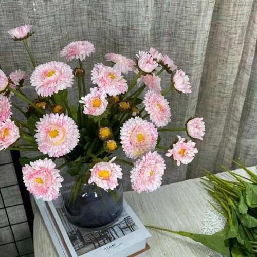 Three Headdress Artificial Flower Gerbera Furnishings False Blossom Pot Marigold Partysu Artistic Floriculture Home Decor