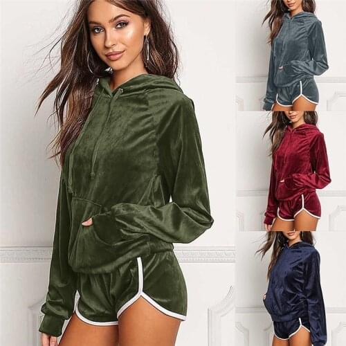 Velour Tracksuit Women Two Piece Set Long Sleeve Top and Pants Velvet Jogging Suit Spring Summer Clothing Fitness Sports Outfits