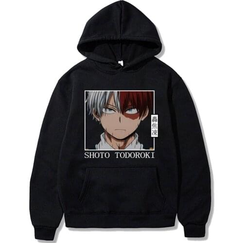 Funny Mens Hoodies My Hero Academia Unisex Hoodies Sweatshirts Shoto Todoroki 90s Anime Hoody Hip Hop Tops