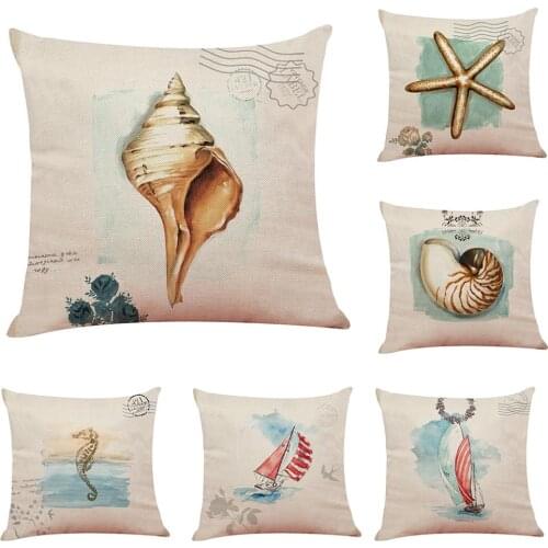 Zeroomade Marine Life Cotton Linen Cushion Covers Cartoon Pattern Decorative Throw Pillow Cases Coveras For Home Sofa Gift 45x45