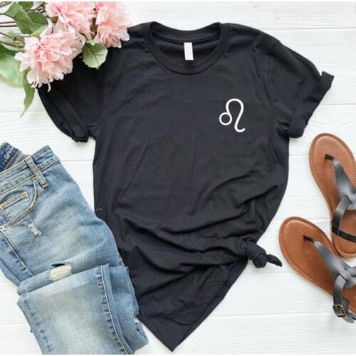 Leo Zodiac print Women tshirt Casual Cotton Hipster Funny t-shirt For Lady Yong Girl Top Tee Drop Ship ZY-220