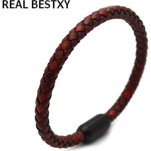 REAL BESTXY 2019 Vintage Leather Bracelet Multilayer Punk Charm Wrap Hand Bracelets Vintage Bracelets & Bangles Men Jewelry