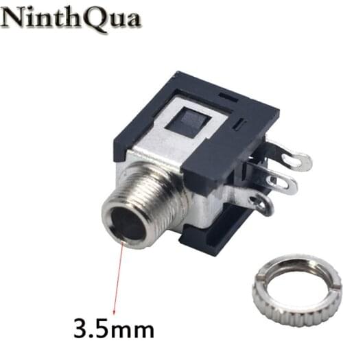 1pcs Screw Phone Jack 3.5mm 3 pin Stereo channel socket for 3 poles earphone plug through hole notebook computer DC30V 0.5A