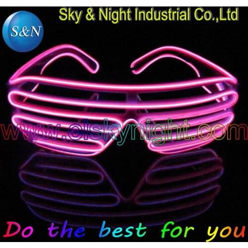 2017 Flashing el shutter LED glasses with3V inverter-Pink with free shipping fashion el glasses led sunglasses top glasses