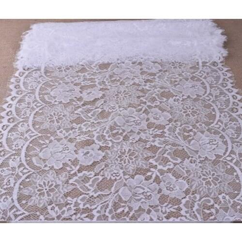 3M/pack White and Black Romantic Pure Eyelashes Soft Cloth Lace Wedding Dress Dolls Craft Wide 45cm