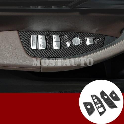 For BMW X3 G01 X4 G02 Carbon Fiber Style Door Window Switch Trim Cove 2018-2020 4pcs Car Accessories Interior Car Decor Car Trim