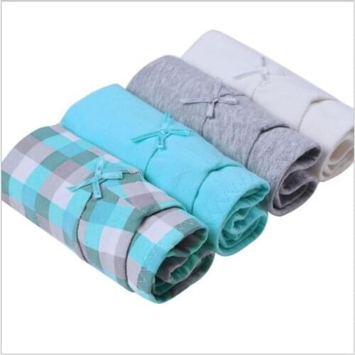 4PCS/Lot Cotton Womens Briefs Woman Panties Female Knickers Underwear underpants For Ladies