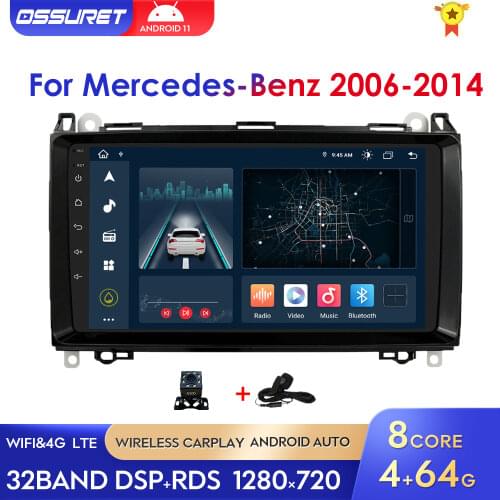 4G LTE Android 10 For Mercedes Benz B W245 B150 B160 B170 B180 B200 B55 Car Radio Multimedia Player GPS Autoradio Sprinter Vito