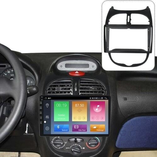 9inch front plastic housing for Peugeot 206 2000-2016 car radio front plastic frame with full set cables plugs