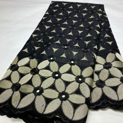 African Dry 100%Cotton Lace Fabric 2021 High Quality Lace Swiss Voile Lace In Switzerland Nigerian Lace Fabrics For Sewing 5Yard