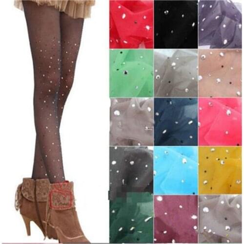CUHAKCI Sexy Tights Women Fashion Pantyhose Lady Colorful Drilling Stockings Summer Stretchy Nylon Girl
