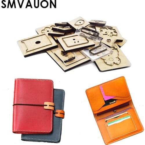 SMVAUON Wood Die Cutting Mold Diy Leather Folding Multi-Card Slot Passport Wallet Handbag Suitable For Die Cutting Machine