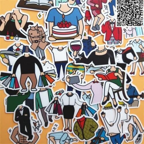 40 pcs Latest trend clothi stickers for Home decor on phone book macbook laptop sticker decal fridge skateboard doodle toy