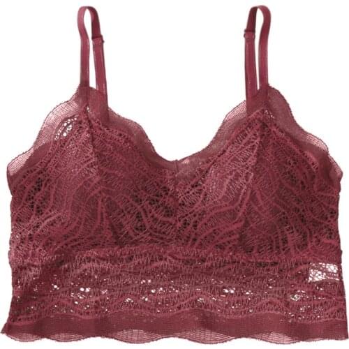 Women Push Up Wireless Lace Bra Top Sexy Bralette Fittness Underwear Flower Lingerie