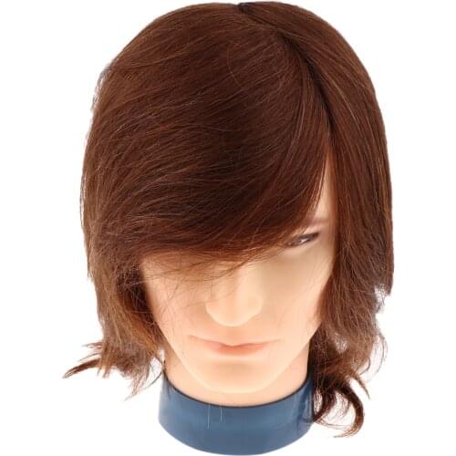 Male Mannequin Head with Human Hair for Barber Shops Styling Cutting Practicing